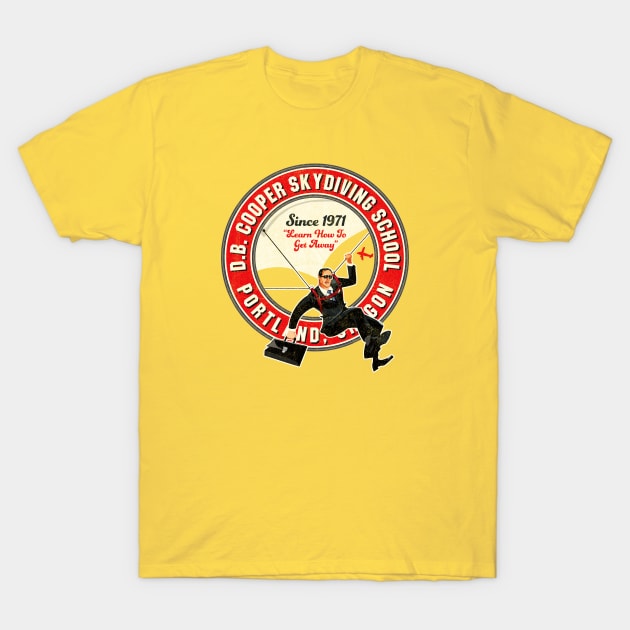 DB Cooper Skydiving School T-Shirt by Alema Art